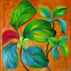 Leaves for You! I -- 20" x 20" -- oil on canvas