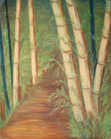 Foothill College Bamboo Garden -- 20" x 26" -- pastel on paper