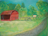 Josefa Red Barn -- 26" x 20" -- pastel on paper