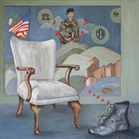 An Empty Chair -- 40" x 40" -- oil on canvas